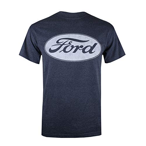 Ford T-shirt męski z logo, niebieski (Heather Navy Hny)., XXL