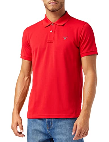 GANT Oryginalna męska koszulka polo Pique SS Rugger, Bright Red, S