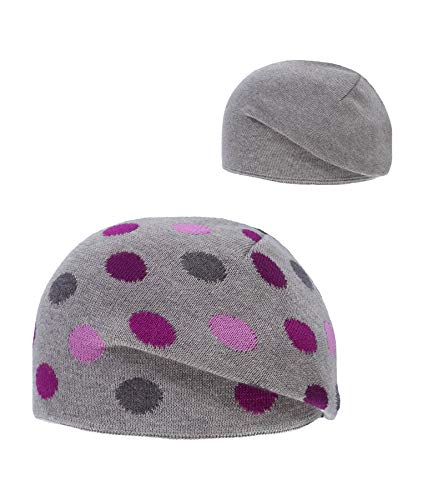 Döll Dziewczęca czapka w stylu boho, dwustronna, dzianina, szary (Light Gray Melange|szary 8100), 51 cm