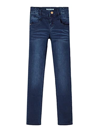 NAME IT Jeansy dziewczęce, niebieski (Dark Blue Denim), 110 cm