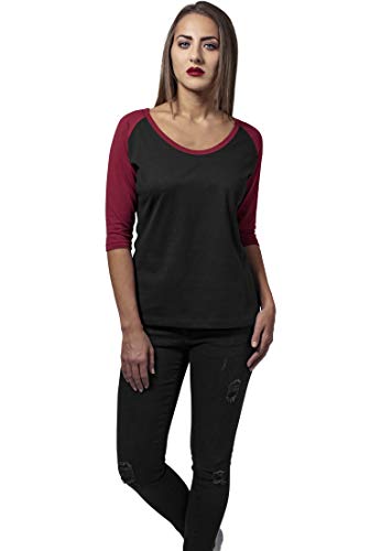 Urban Classics Koszulka damska, Blk/bordowy, L