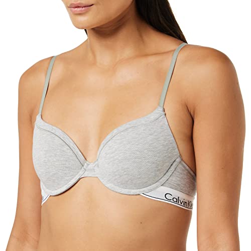 Calvin Klein Damski biustonosz nowoczesny t-shirt biustonosz z fiszbinami, szary (Grey Heather), 80D