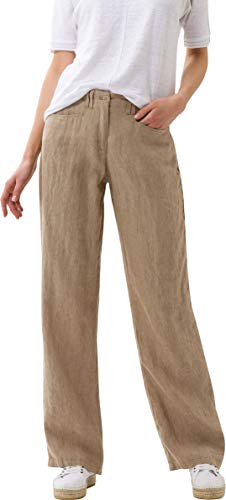 BRAX Damskie spodnie lniane Farina, Toffi, 31W / 32L