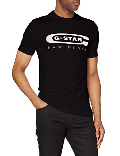 G-STAR RAW T-shirt męski Graphic 4 Slim, czarny (Dk Black 336-6484), L