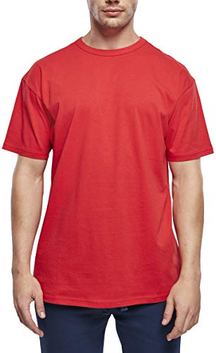 Urban Classics Męski T-shirt z bawełny organicznej dla mężczyzn, organiczna koszulka dostępna w wielu kolorach, rozmiary S - 5XL, Cityred, L