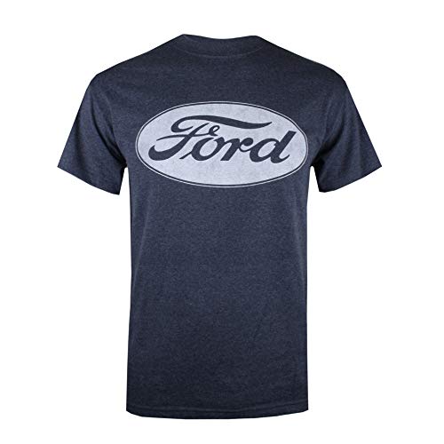 Ford Koszulka męska z logo, niebieski (Heather Navy Hny)., XL