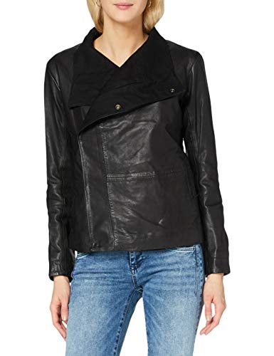 G-STAR RAW Damska kurtka Collar Slim Blazer Wmn Leather Jacket, Dk Black 568-6484, XXS