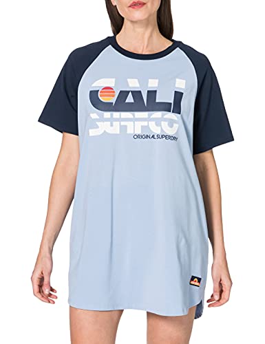 Superdry Damska koszulka Cali Surf Raglan, Forever Blue, S