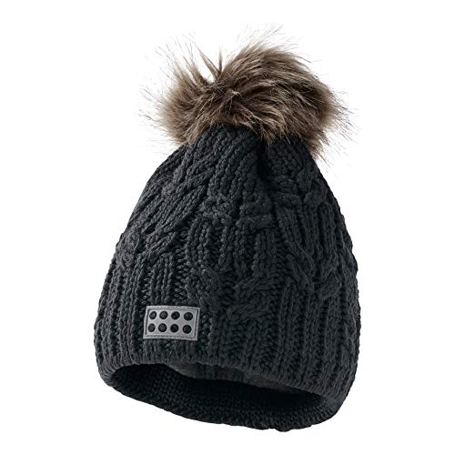 LEGO Wear Baby-Unisex Lego LWAMANDA 700 czapka dziergana z pomponem czapka, szary (Dark Grey 965), 48