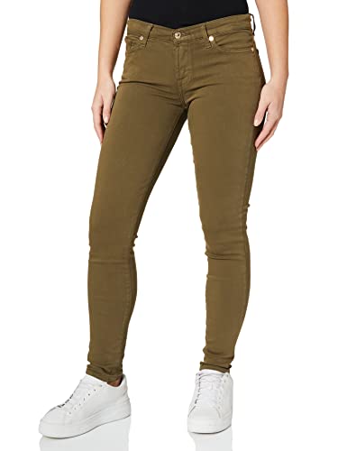 7 For All Mankind Jeansy damskie The Skinny, zielony, 28 PL