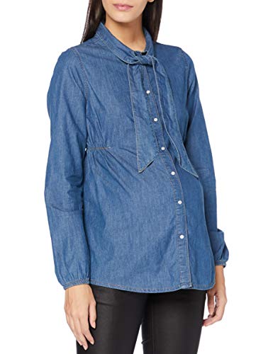 MAMALICIOUS Koszula damska, Niebieski denim/Wash:wash, M