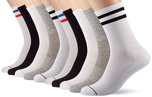 Urban Classics Sportowe skarpety uniseks, 10 sztuk, skarpety sportowe dla mężczyzn i kobiet, rozmiary 35-50, Blk/Wht/Gry+wht/Nvy/Rd+wht/Blk, 50 cm