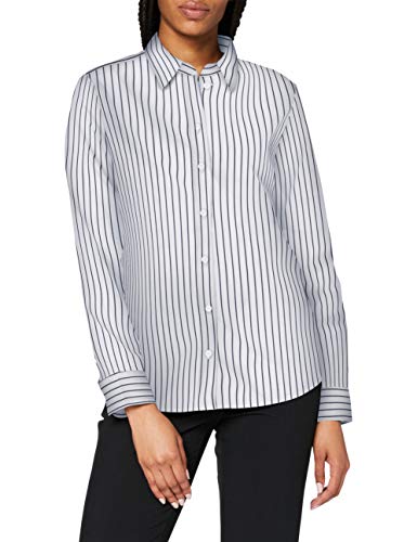 Seidensticker Damska bluzka – modna bluzka – lekka koszula z kołnierzem koszulowym – slim fit – długi rękaw – 100% bawełna, biały, 44 PL