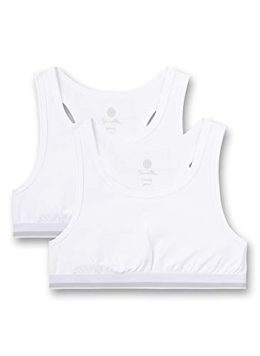 Sanetta Biustonosz sportowy dla dziewcząt w dwupaku, biały, biały, 164 cm