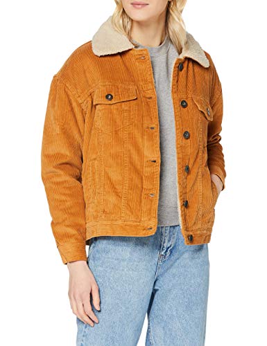 Urban Classics Damska kurtka oversize, Sherpa Corduroy, sztruksowa kurtka z podszewką Sherpa, dla kobiet, w 3 kolorach, rozmiary XS-5XL, Toffee/beżowy, M