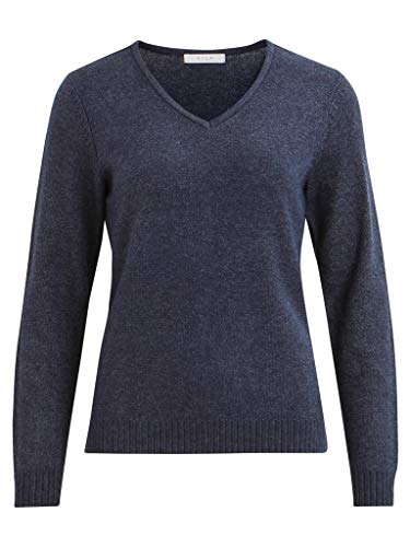 Vila Damski sweter z dzianiny z dekoltem w serek, Total Eclipse, L
