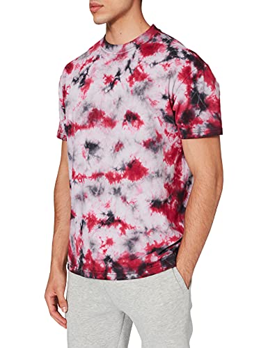 Urban Classics Koszulka męska Black Tie Dye Oversized Tee T-Shirt, czarny/czerwony, L