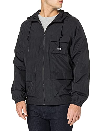 Urban Classics Męska kurtka Commuter Parka, lekka kurtka przejściowa dla mężczyzn z raglanowymi rękawami i naszytymi kieszeniami, rozmiary S - 5XL, czarny, XL