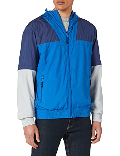 Urban Classics Męska kurtka przejściowa, Color Block Design ze zdejmowanymi rękawami, rozmiary S - 5XL, Sportowy blue/Lightassphalt, 3XL
