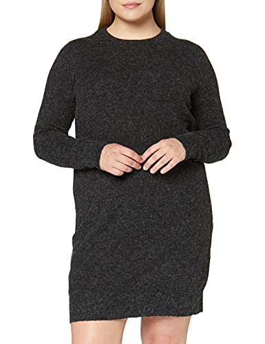 Vero Moda Kobiety Vmdoffy Ls O-Neck Dress Ga Noos Sukienka, Czarny (Melange), XL