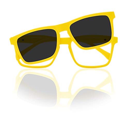 Foreyever Unisex Kids Clip On okulary przeciwsłoneczne, Giallo, 42