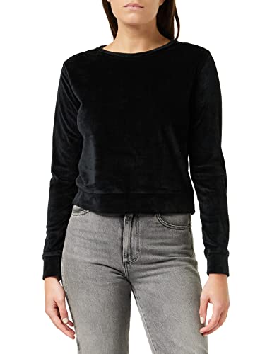 Urban Classics Damska bluza z krótkim rękawem, Velvet Crew, czarny (czarny 7), L