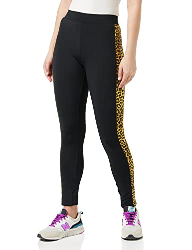 Urban Classics Damskie legginsy z nadrukiem zwierzęcym, spodnie do jogi, do fitnessu, długie spodnie streetwear i sportowe z bocznym wzorem futra zwierzęcego