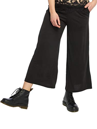 Urban Classics Damskie spodnie modal Culotte, szerokie spodnie 3/4 dla kobiet z elastycznym ściągaczem, dostępne w wielu kolorach, rozmiary XS-5XL, czarny, S