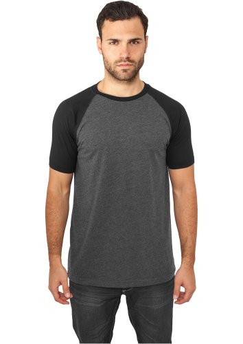 Urban Classics T-shirt męski Raglan Contrast Tee, grafit/czarny (Charcoal/Black), S
