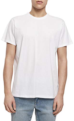 Build Your Brand Męski T-shirt Basic Tee z okrągłym wycięciem pod szyją dla mężczyzn, dostępny w 3 kolorach, rozmiary XS - 5XL, biały, M