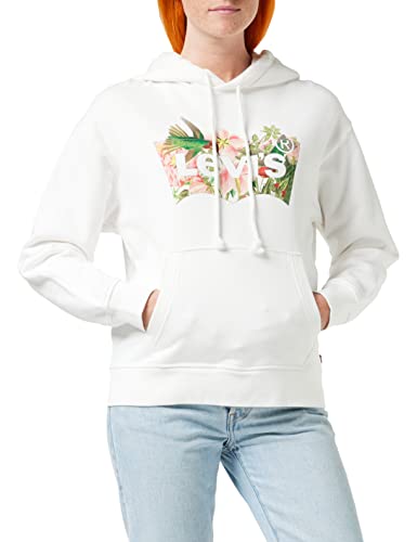 Levi's Damska bluza z kapturem Graphic Standard Hoodie, Batwing Fill Hummingbird White, XXS