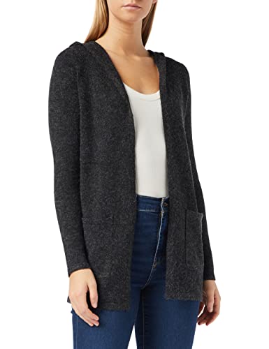 Vero Moda Vmdoffy Ls Open Hood Cardigan Ga Noos Kardigan Kobiety, czarny melanż, XS