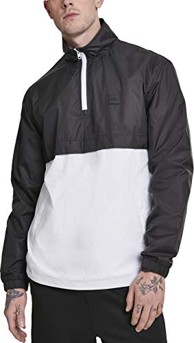 Urban Classics Kurtka męska Windbreaker Pull Over Jacket Stand Up Collar, wielokolorowy (Blk/Wht 00050), XXL