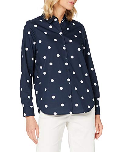 Seidensticker Damska bluzka – modna bluzka – łatwa do prasowania bluzka koszulowa z kołnierzem koszulowym – krój regularny – długi rękaw – 100% bawełna, Dark Sapphire, 38