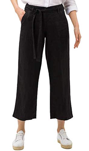 BRAX Damskie spodnie w stylu Maine S skrócone lniane spodnie, czarny, 26W / 32L