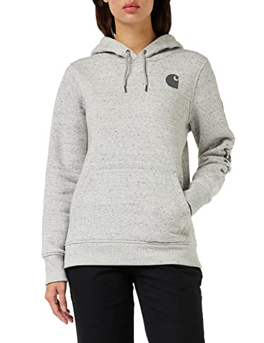 Carhartt Damska bluza graficzna z rękawem z logo Relaxed Fit średniej wagi, asfalt Heather Nep, M, asfalt wrzosowy, M