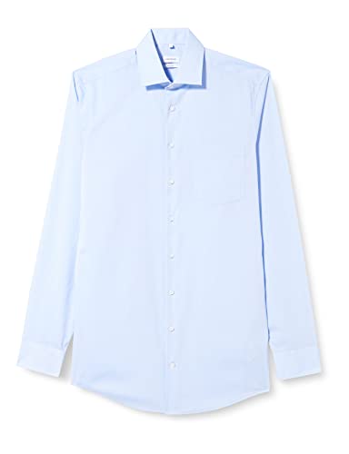 Seidensticker Męska koszula biznesowa – niewymagająca prasowania koszula o prostym kroju – Regular Fit – bardzo długie rękawy – kołnierz typu kent – kieszeń na piersi – 100% bawełna