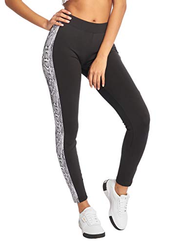 Urban Classics Damskie legginsy z nadrukiem zwierzęcym, spodnie do jogi, do fitnessu, długie spodnie streetwear i sportowe z bocznym wzorem futra zwierzęcego