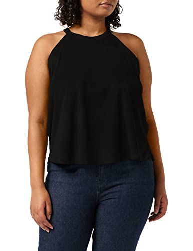 Urban Classics Damski top Peached Rib Neckholder góra Sport Top, czarny (Black 00007), L