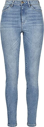 Urban Classics Damskie spodnie z wysokim stanem skinny, Mid Stone Wash., 27W / 30L