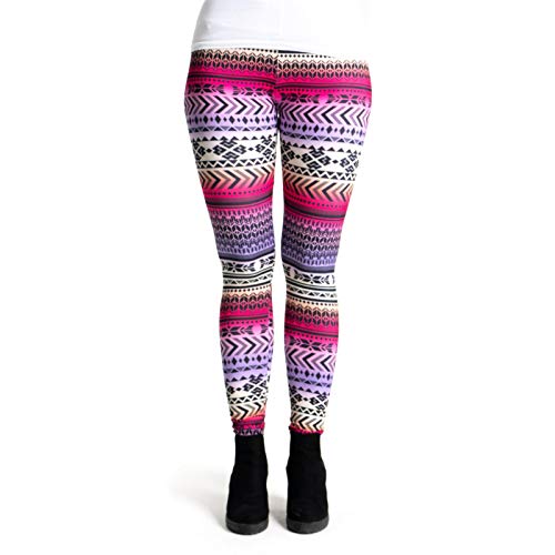 cosey Damskie kolorowe legginsy z nadrukiem