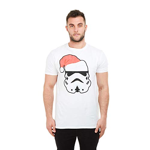 Star Wars Męski T-shirt Trooper Santa, biały, S