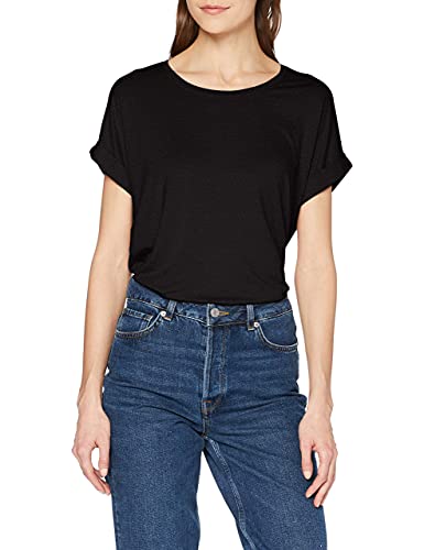 ONLY Damski jednokolorowy T-shirt Basic Okrągły dekolt Krótki rękaw Top ONLMOSTER, ciemnoszary melanż, L