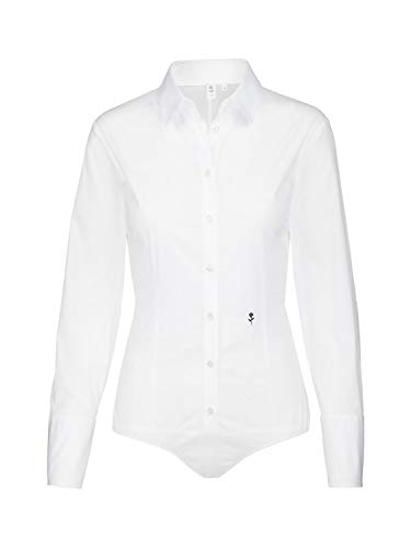 Seidensticker Damska bluzka koszulowa z długim rękawem, krój slim fit, bez prasowania, biały, 40