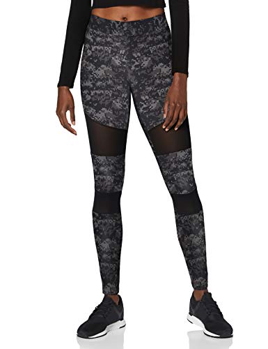 Urban Classics Damskie legginsy Camo Tech Mesh legginsy, spodnie sportowe dla kobiet o wyglądzie kamuflażu, dostępne w wielu wariantach kolorystycznych, rozmiary XS - 5XL, Dark Digital Camo, L