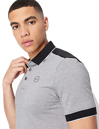 Armani Exchange Męska koszulka polo w paski, Czarny, L