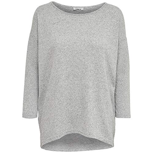 Only Kobiety Onlelcos 4/5 Solid Top Jrs Noos Koszulka, Szary (Light Grey Melange), L