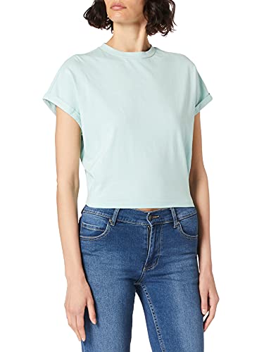 Urban Classics Damska damska koszulka z krótkim pigmentem barwiona cięta na rękawie, Seablue, 5XL