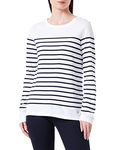 Armor Lux Damski sweter Marinière Port-Louis Héritage damski, Wielokolorowa (Bi9 Blanc/Rich Navy Bi9), 42 (Producent Rozmiar:4)