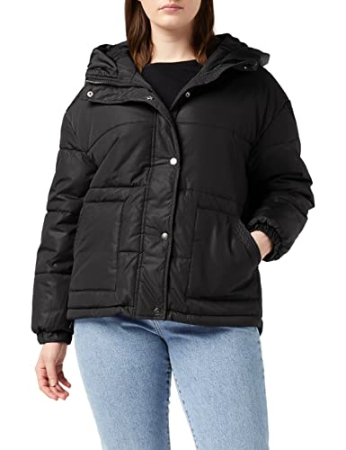 Urban Classics Damska kurtka zimowa Boyfriend Ladies Oversized Hooded Puffer Jacket, Black (Black 0007), M